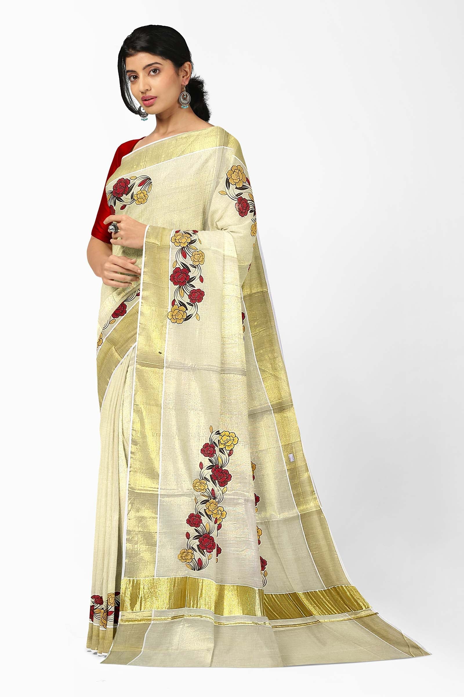 Kalyan Silks - Golden Tissue Kerala Saree( Rs1,075) To... | Facebook