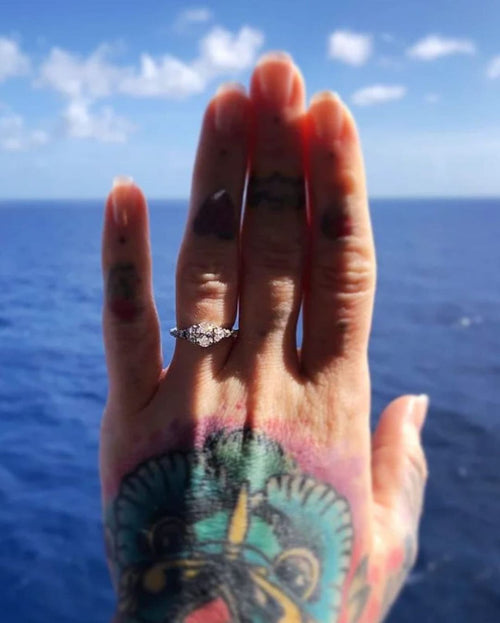 Jayce Lewis proposed to Jenna Kerr with a Blue Johnstone ring