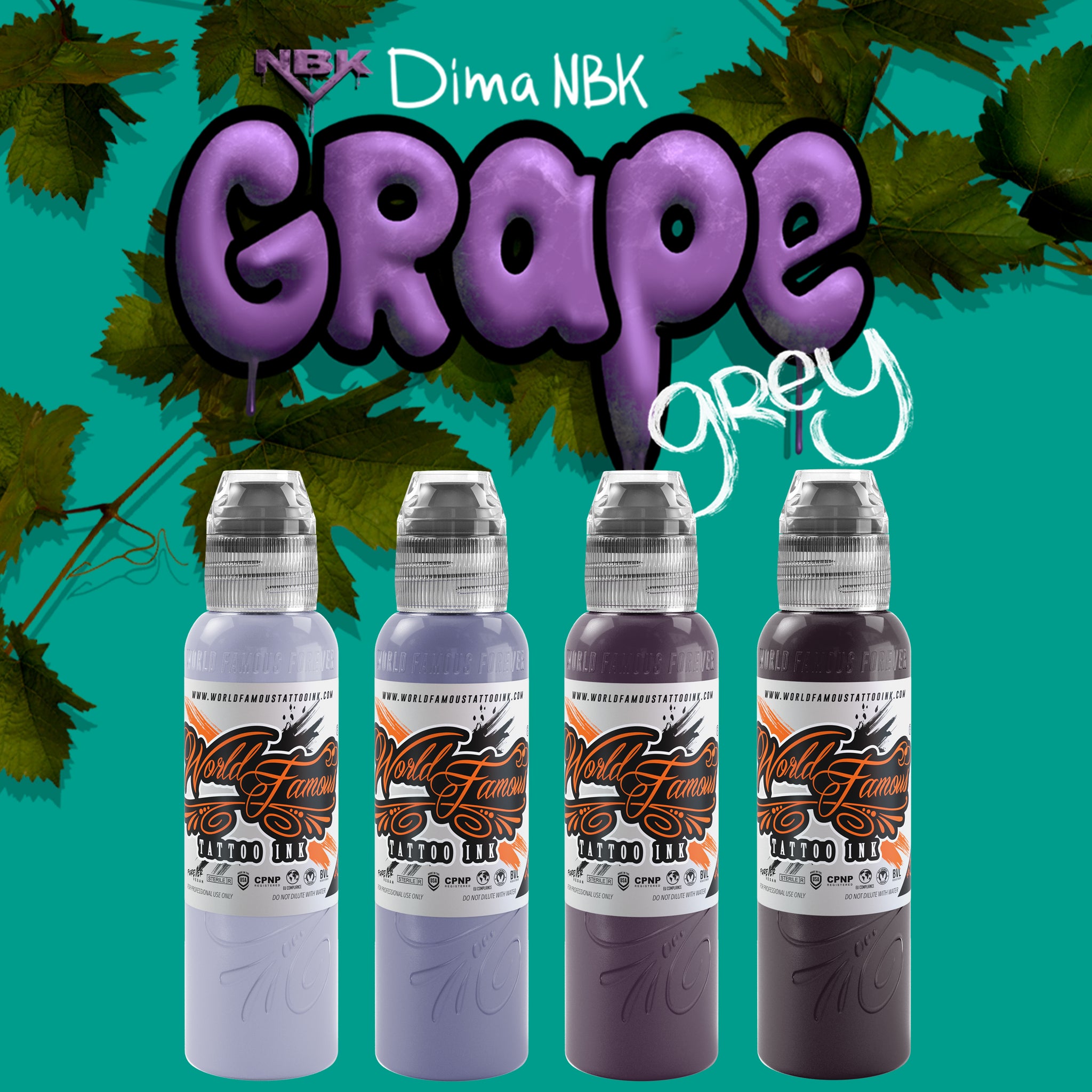 Dima Nbk Grape Grey Set World Famous Tattoo Ink