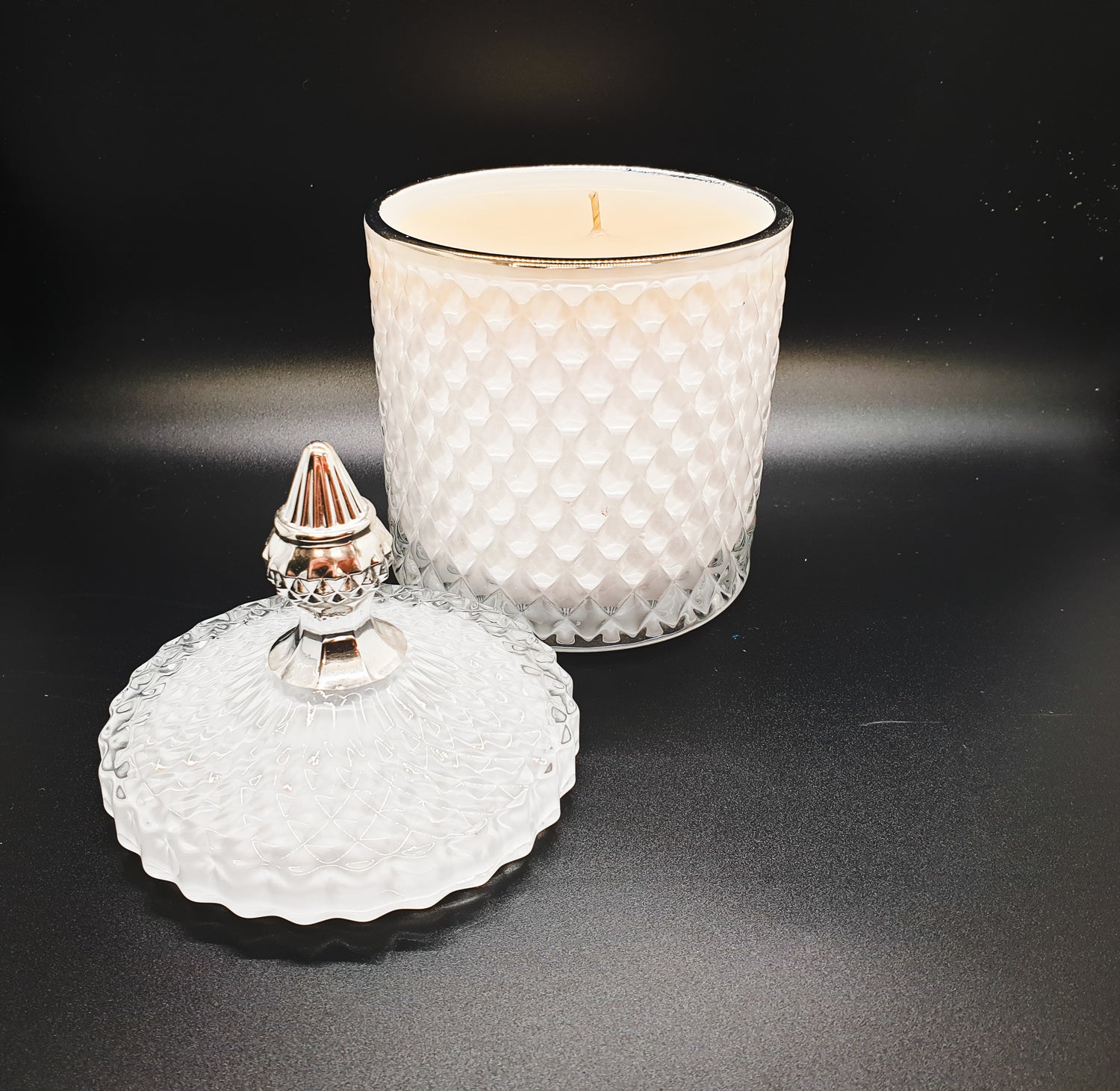 Cashmere Glow - XL GEO Diamond Glass Candle - Oswald's Tree Candle Co.