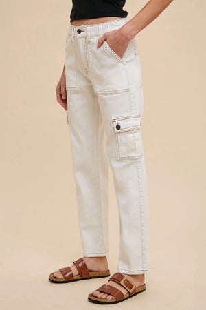 Annie Wear Straight Leg Jeans with Cargo Pockets - Yousweety
