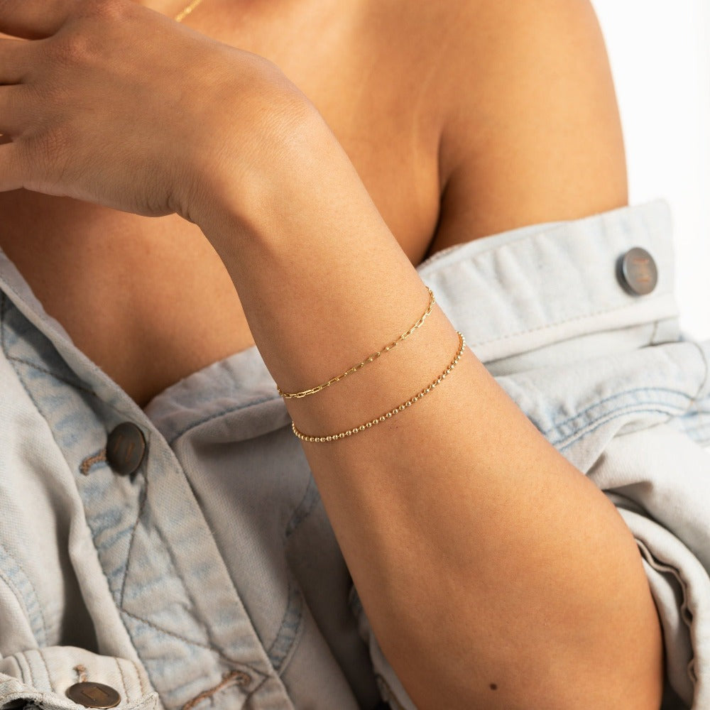 Nina 14K Gold Dainty Bracelet with White Diamonds– Christina Greene LLC
