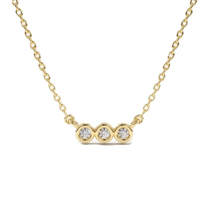  Three Bezel Set Diamond Necklace 