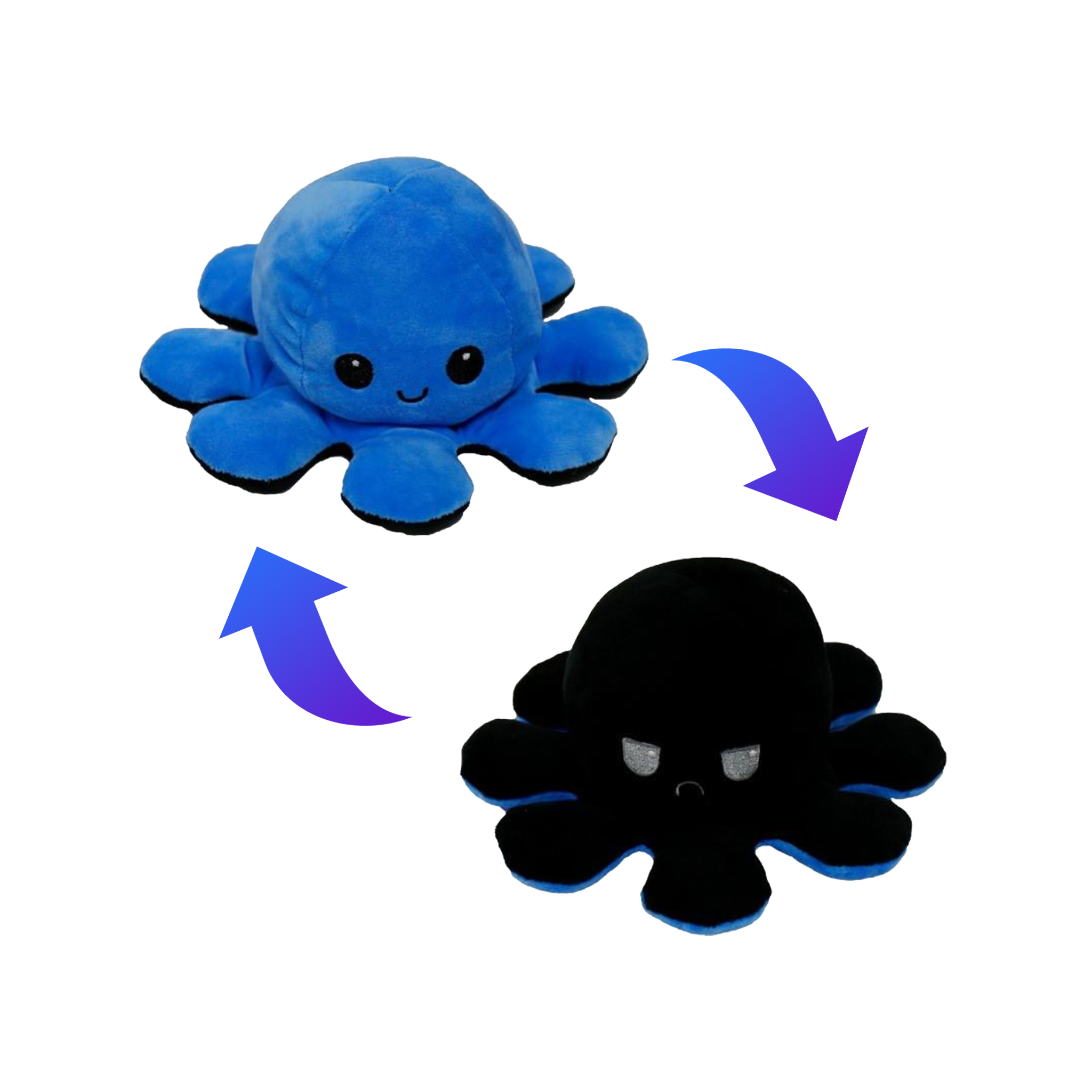 black and blue reversible octopus