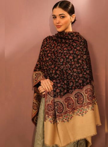 Wool Kashmiri Design Shawl (Size: 40X80 Inches)