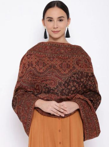 Wool Bland Jamawar Shawl (Size: 40X80 Inches)