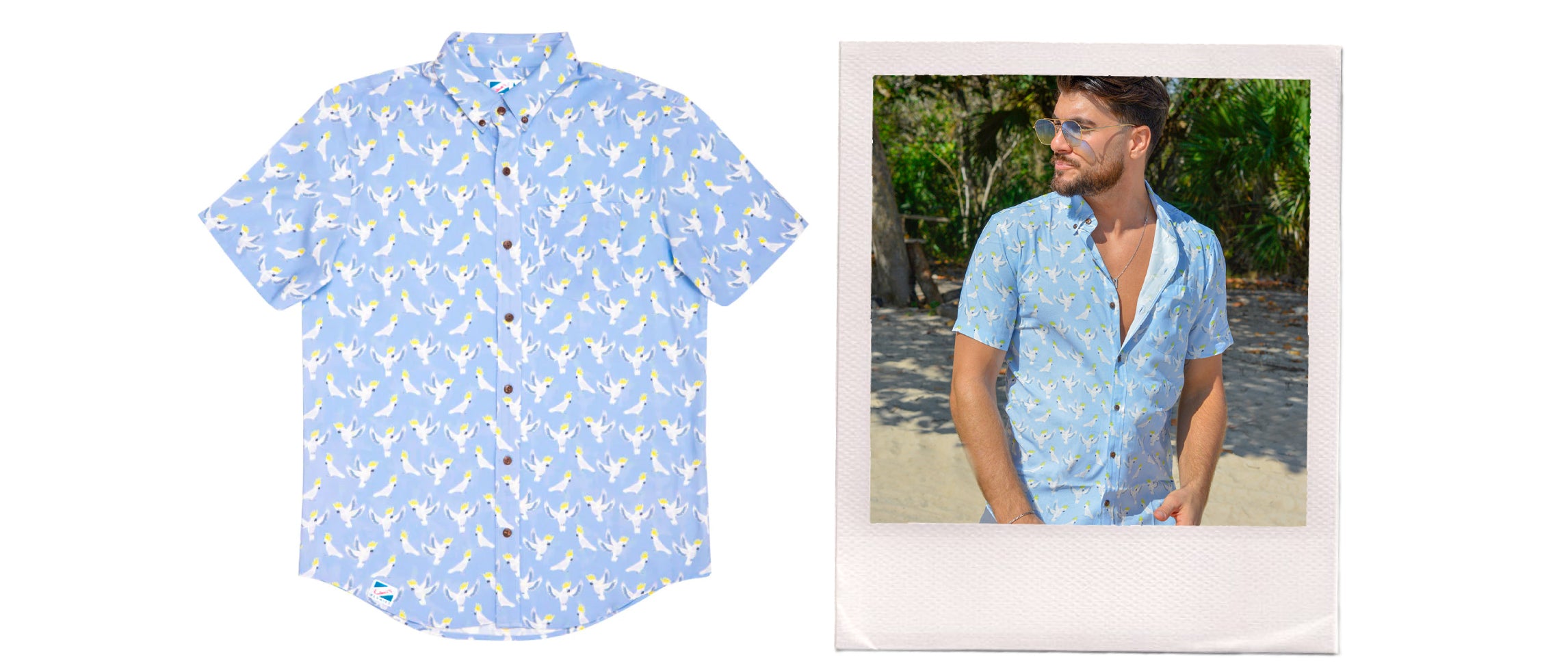 Fresh hawaiian shirt - Coackatoo printed shirt for summer days