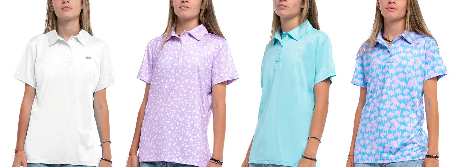 Printed Golf Polo Shirt for Women