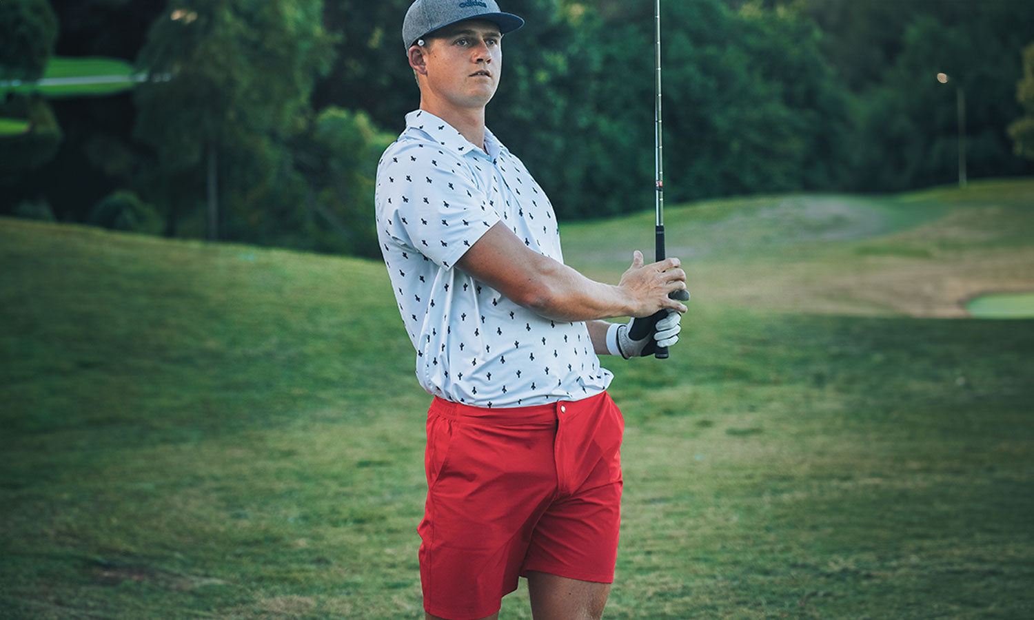 Modern and comfy performance golf shorts on the course