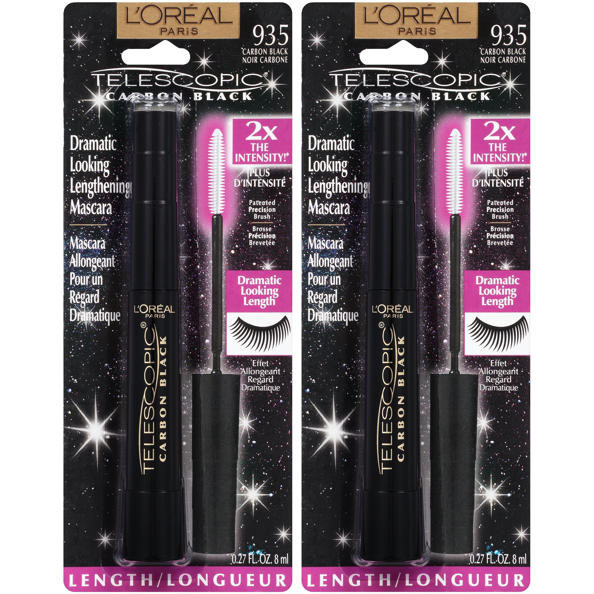 L'Oreal Paris Telescopic Original Lengthening Mascara, Carbon Black, 2 count-CaribOnline
