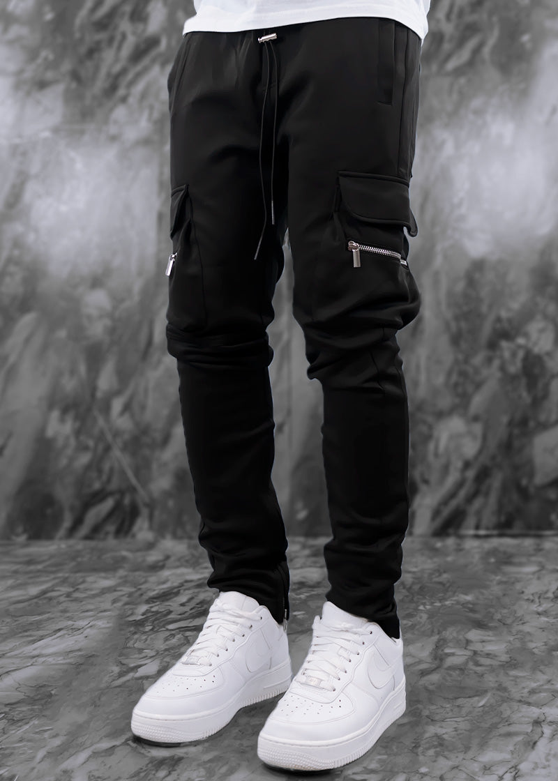 Onyx Black Cargo Track Bottoms V3 - Bvali product image