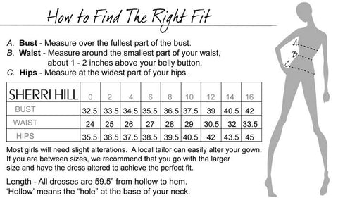 Sherri Hill size chart