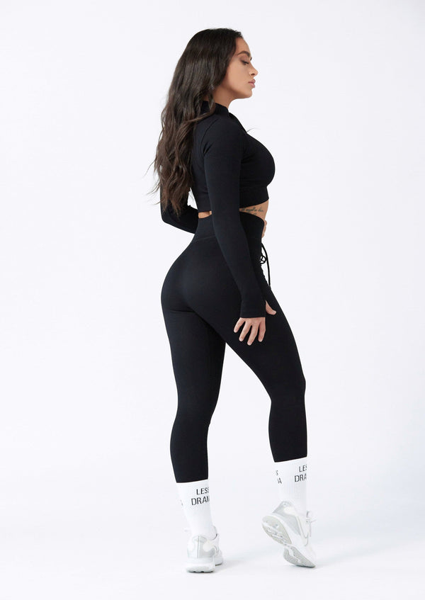 LENA SEAMLESS LEGGINGS RIB - GREY - Grey