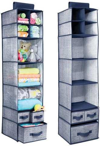 mDesign Soft Fabric Over Closet Rod Hanging Storage Organizer