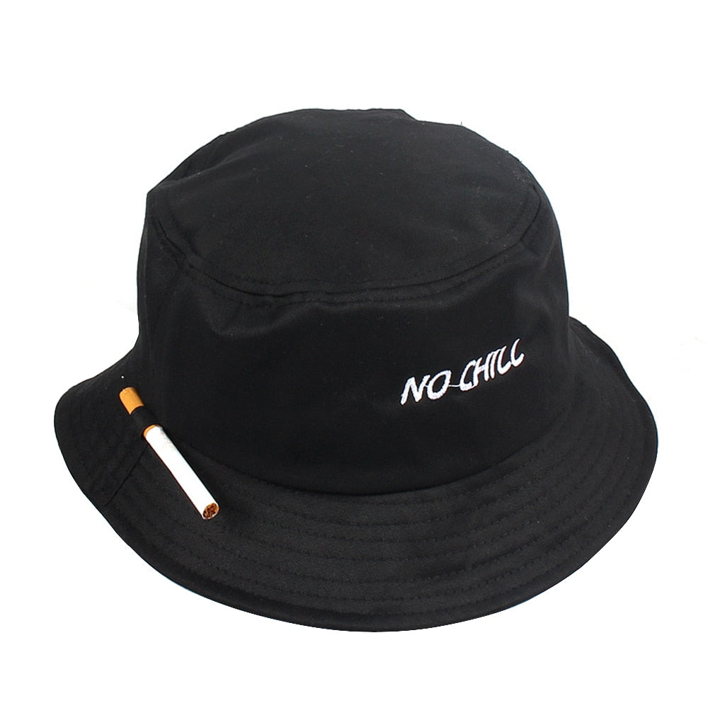 Fashion Cigarette Embroidery Bucket Hat