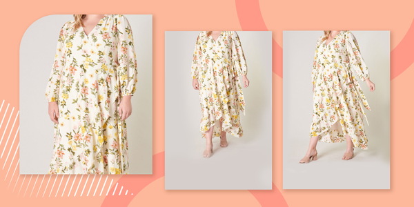 Women's floral wrap maxi dress