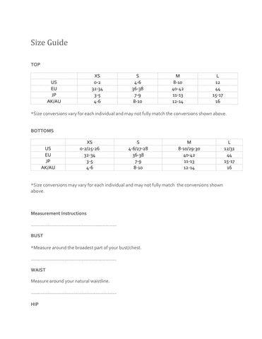 Size guide