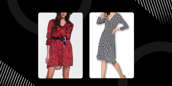 Women's Red midi Dress and Women's Black and white check midi dress