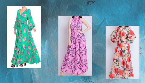 Color Floral Maxi Dresses