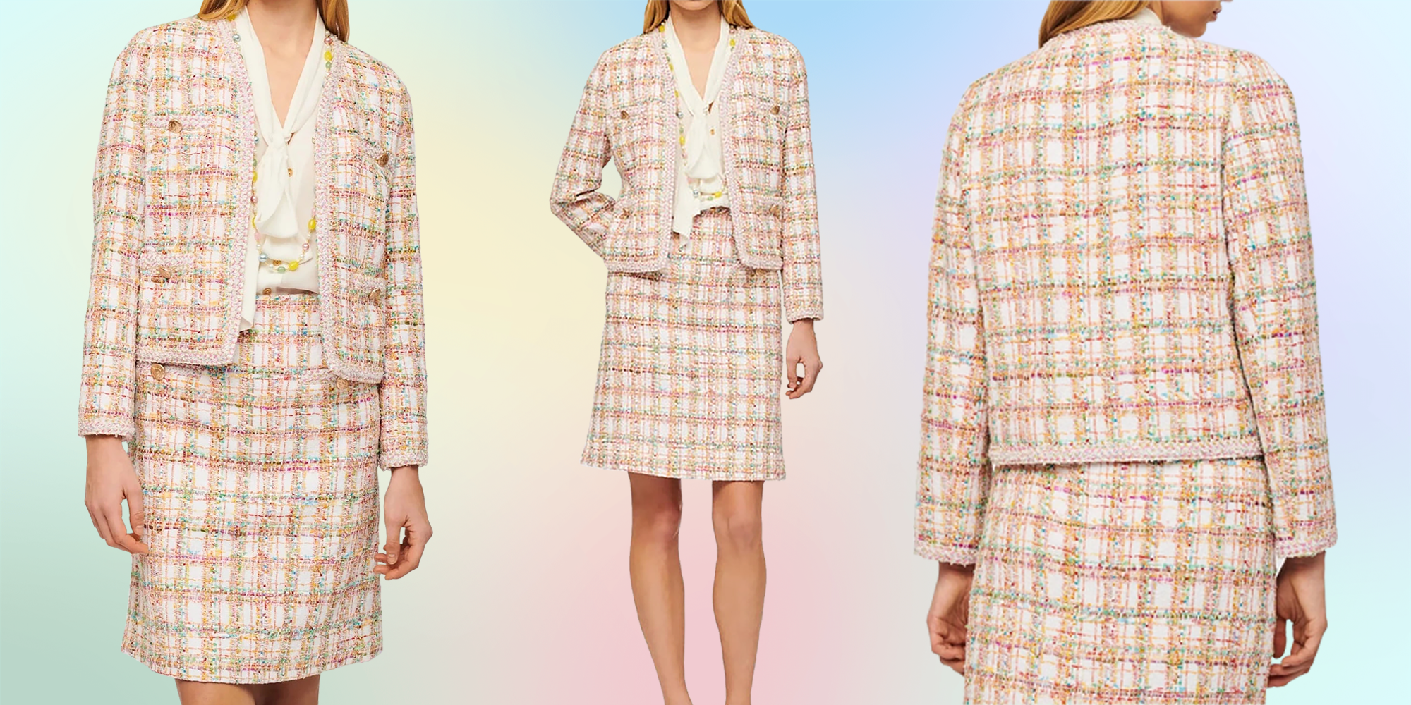 Weill Paris - Luxurious Pastel Tweed Jacket