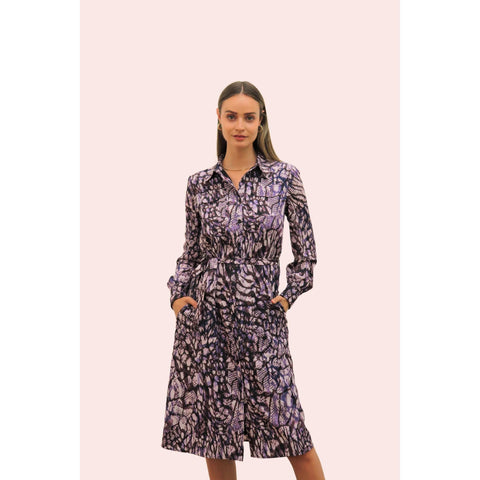 Atelier Purple Mist Tie Shirt Dress - BTK COLLECTION