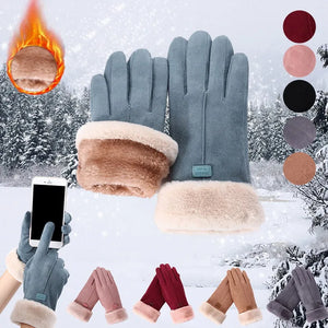 Trendy Cashmere Leather Touch Screen  Gloves - TrendsetterbyTracy Boutique