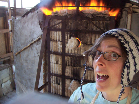 Firing the large two chamber kiln at Terrestrial Formings