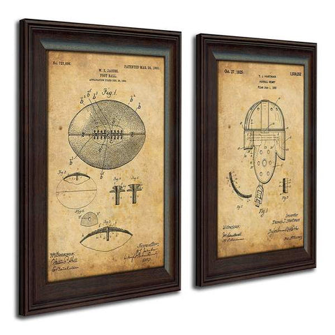 Football patent art set from Personal-Prints