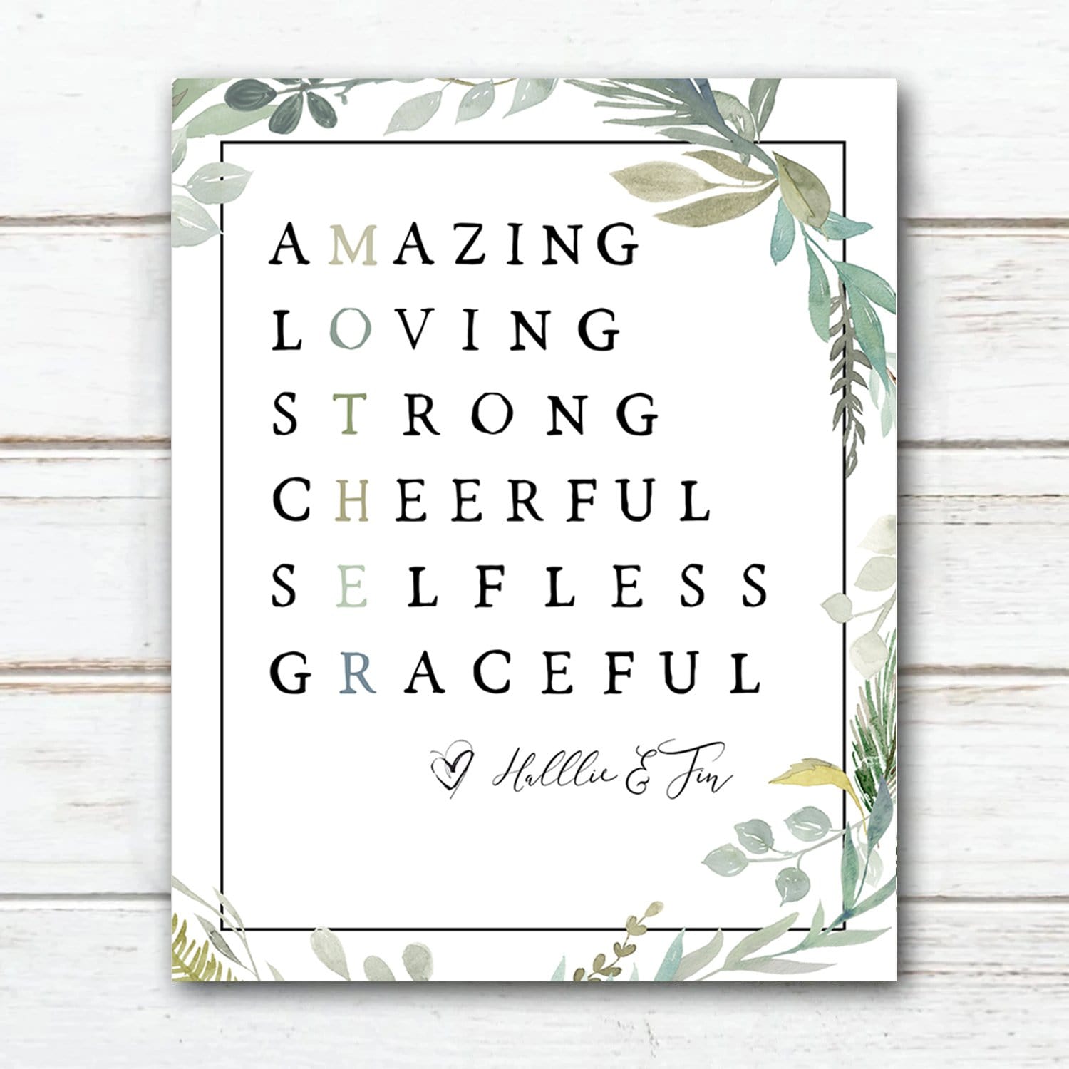 Personalized Gifts For Mom Mother Acrostic Poem Personal Prints