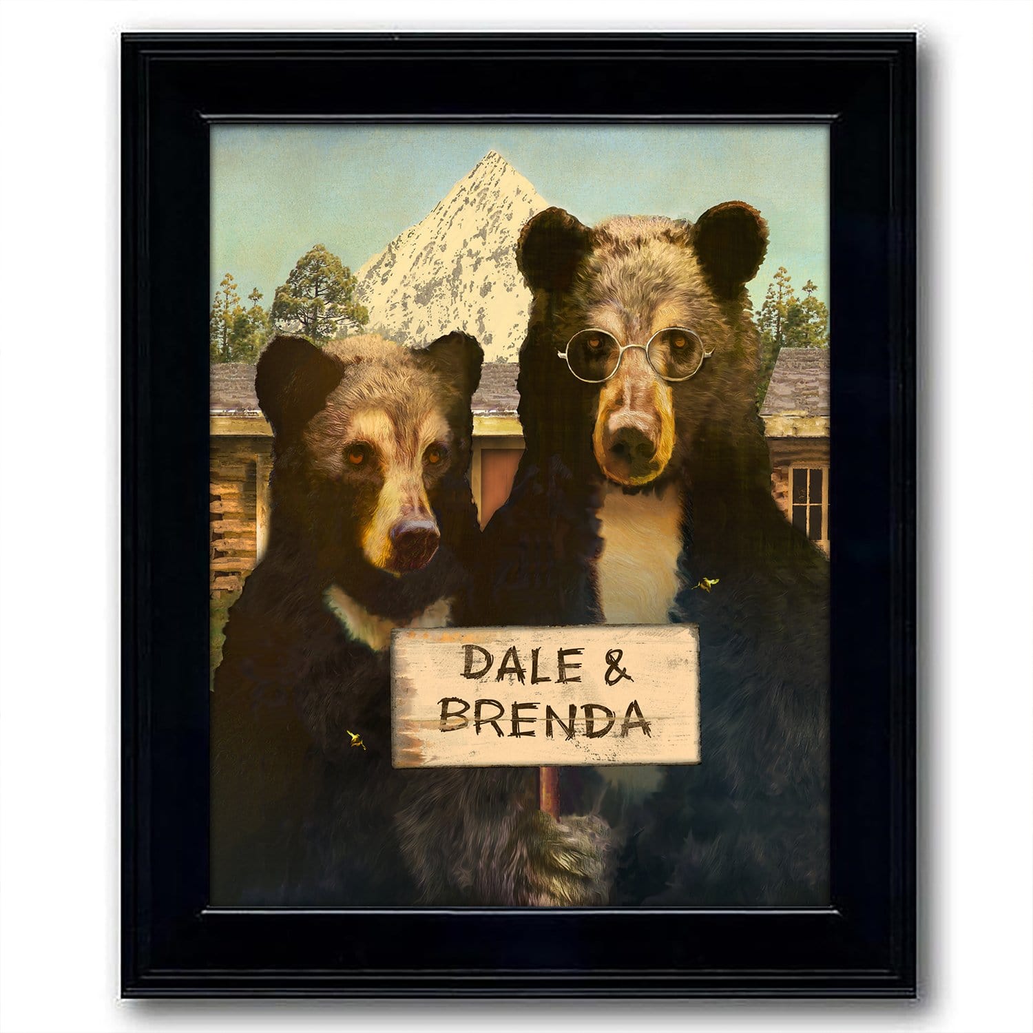 Mama Bear and Cubs - Personalized Mother's Day Gift from Children (9.5x26  Block Mount, 3 cubs)