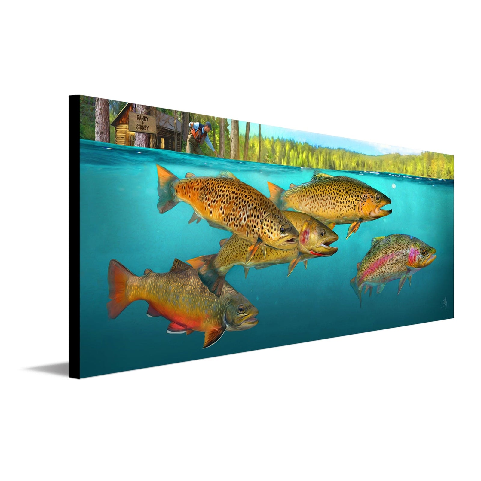 Custom Personalized Fishing Poster, custom Name Appearance & Landscape -  faceworm