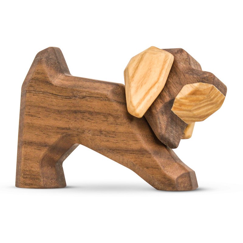 Billede af Den lille FableWood gravhund figur i træ