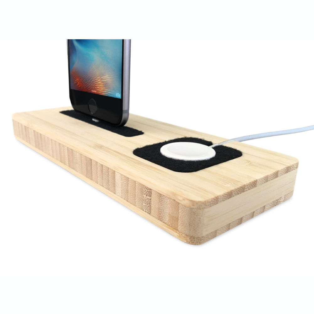 Billede af iPhone & Apple Watch Station - Bambus (lys)