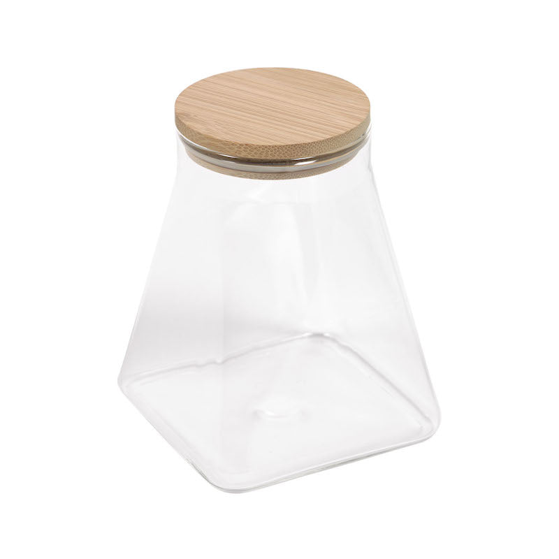 Billede af Opbevaringsglas med låg i træ Flere varianter - 9 cm x 9 cm x 13 cm