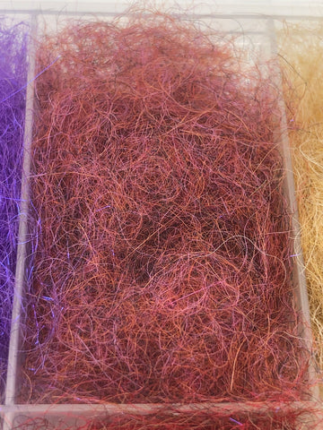 Close up picture of Mulberry Dubbing from the Vicuna Dubbing Company (in the UK) and sold by Moonlit Fly Fishing.