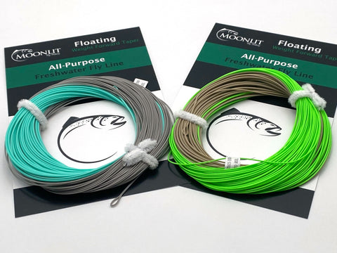 Image of Moonlit Fly Fishing WF All Purpose Fly Line in the Light Olive and Blue Line.