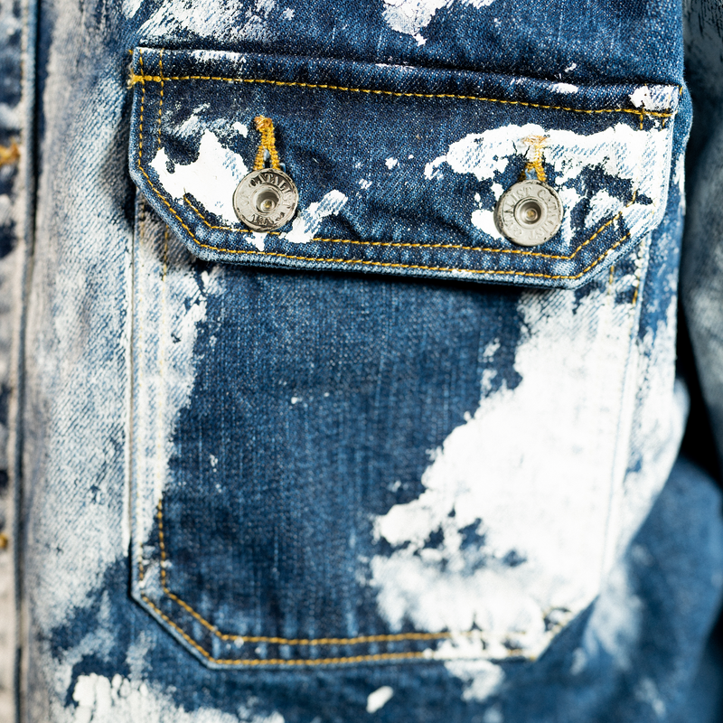 cvtvlist(カタリスト) サイズ:2 PAINTED OVER SIZE DENIM SHIRT ペイン ...