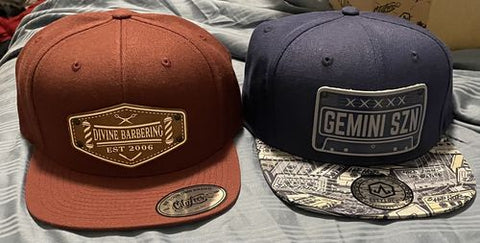 custom leather patch hats