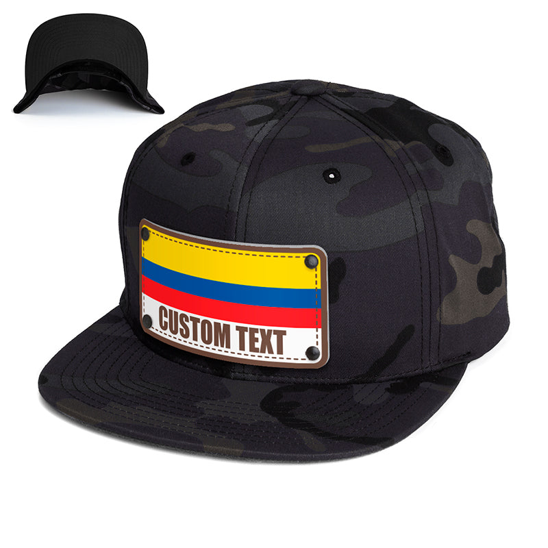 Custom Colombia Flag Hat - Citylocs, Snapback / One Size Fits All / Multicam Black