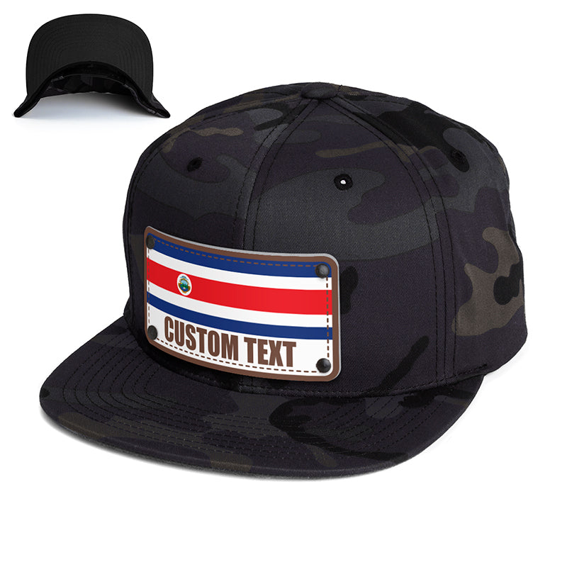 Custom Costa Rica Flag Hat - Citylocs, Snapback / One Size Fits All / Multicam Black