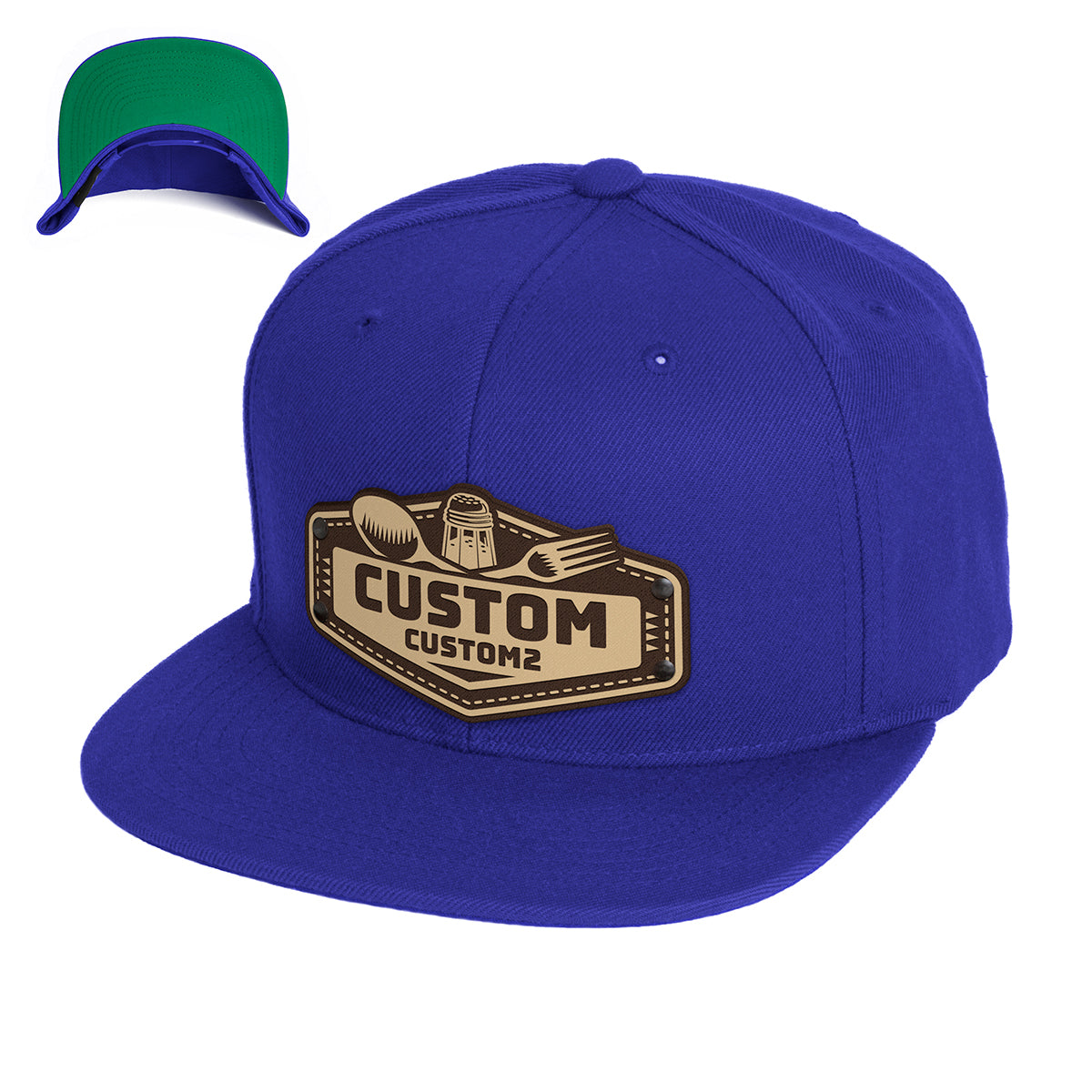 Restaurant Custom Leather Patch Hat - Citylocs, Trucker / One Size Fits All / Camo & Blk Mesh TR