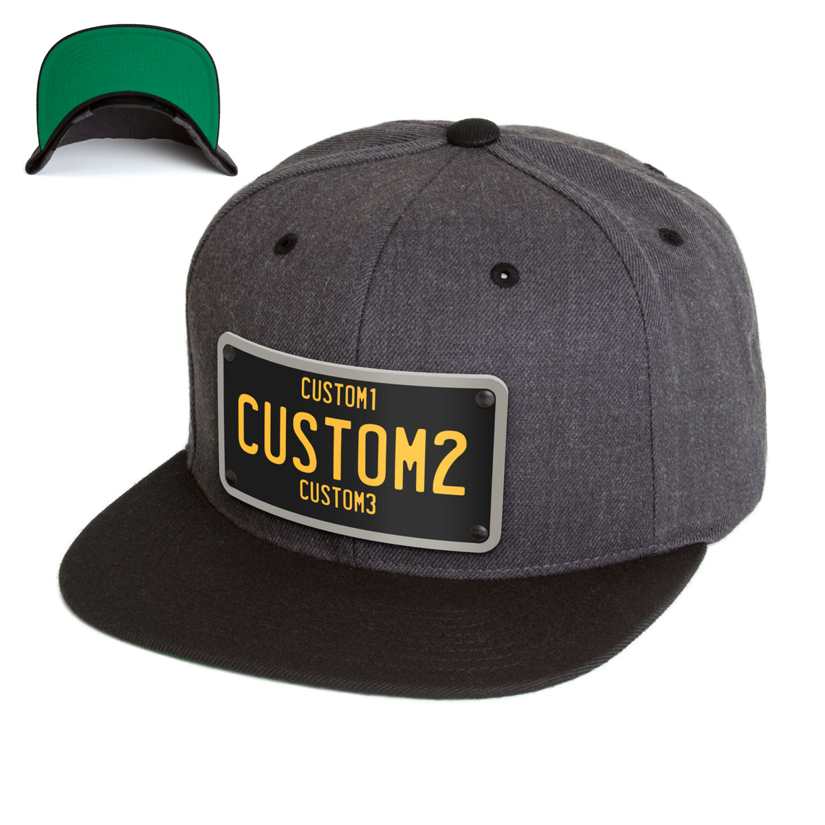 Custom Plate Black Hat Yellow CityLocs — License Universal &