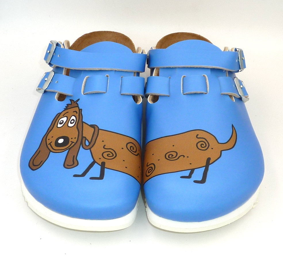 Birkenstock Kay SL Dog Blue: dettaglio disegno tomaia