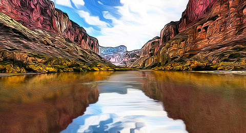 Picture of the Grand Canyon from the view point of the Colorado River. 