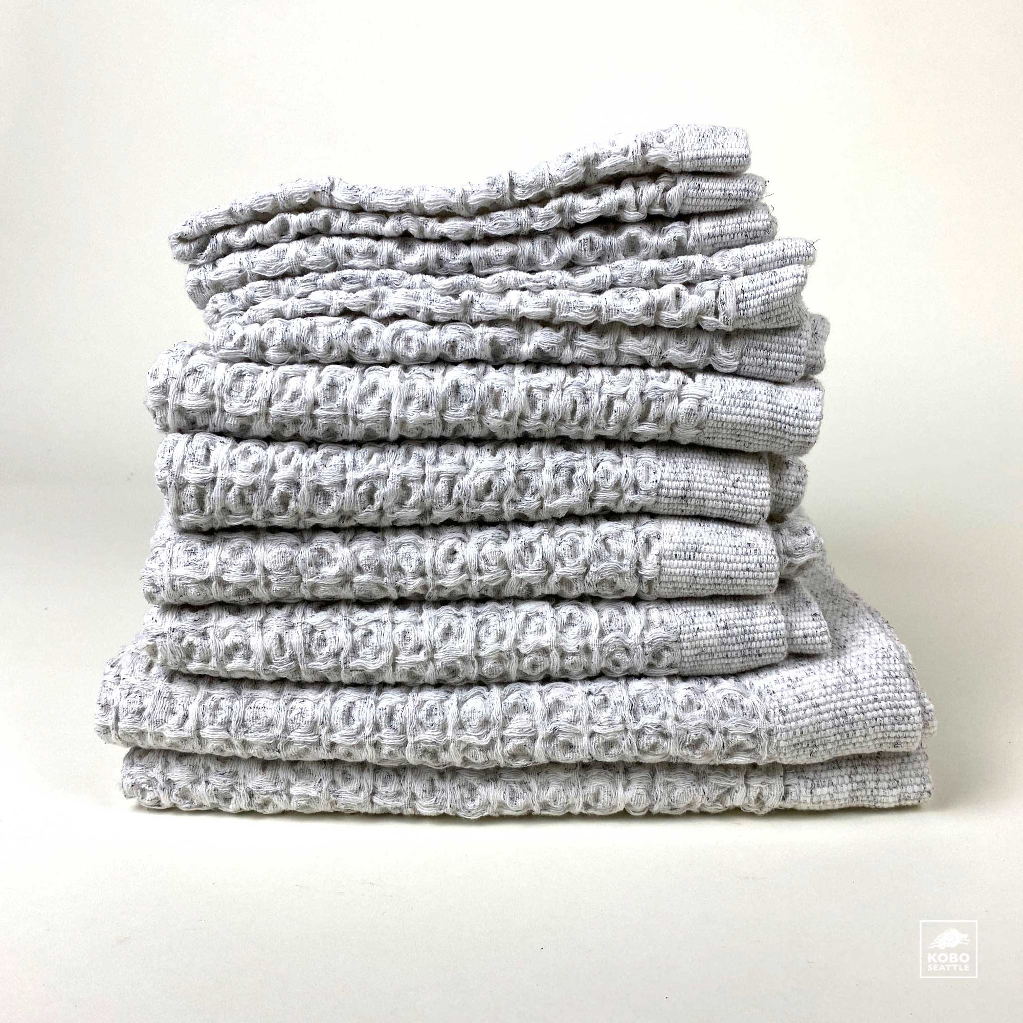 Japanese Lattice Waffle Towels - Brown - The Foundry Home Goods