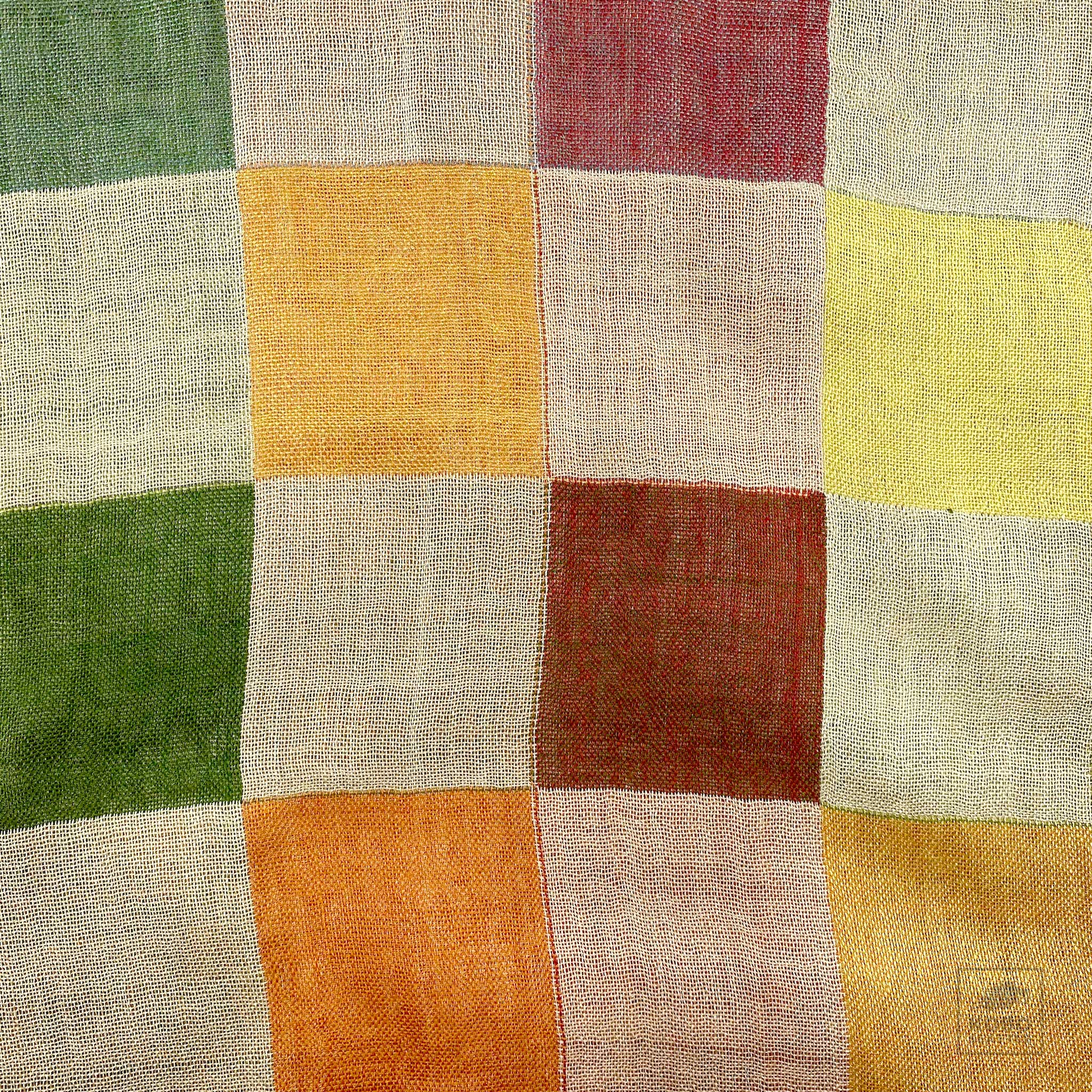 Handwoven Multicolor Checks Silk Stole