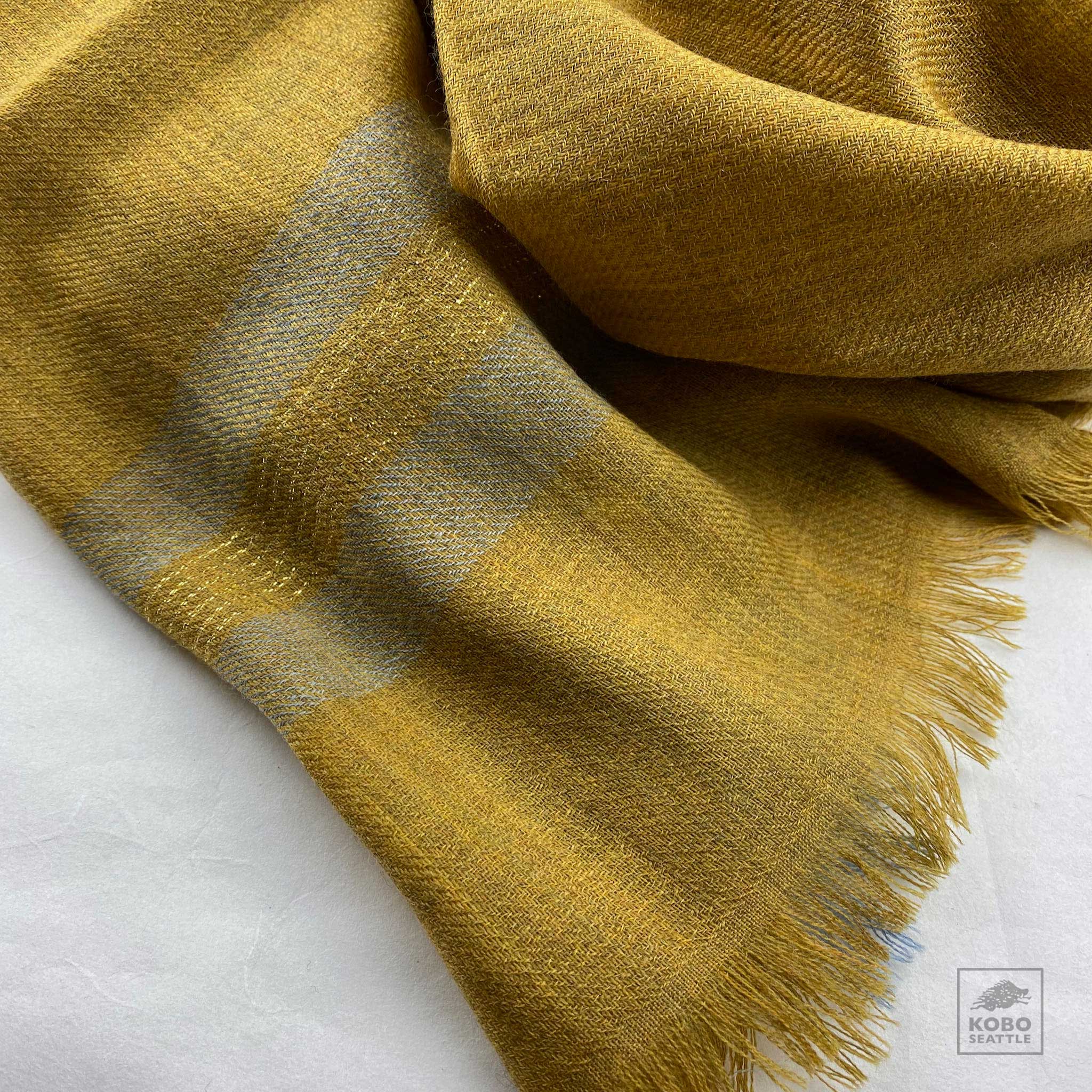 Mustard and Gray Scarf Shawl