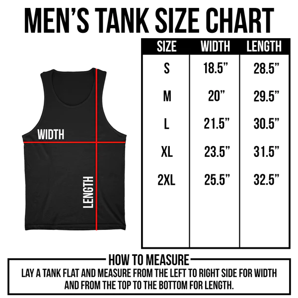 Men's Tank Size Chart