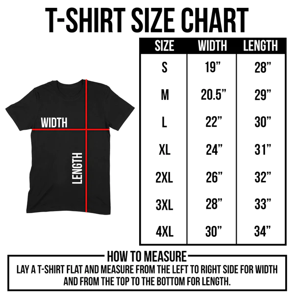 T-shirt Size Chart