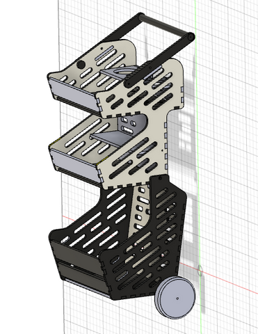 CAD image of compact farmers market shopping cart